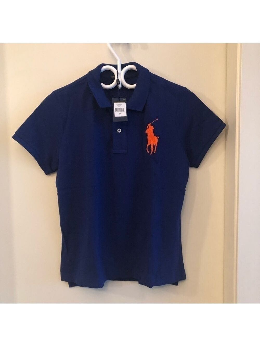 NWT - Skinny Fit Big Pony Polo Shirt Royal Blue Size L
